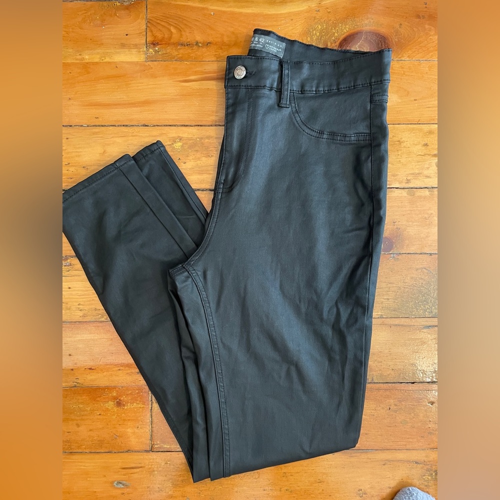 Black Leather-like Jeggings